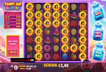 Der Slot Candy Jar Clusters von Pragmatic Play bei Sunmaker.