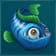 Blaues Fisch-Symbol im Golden Fish Tank Slot.