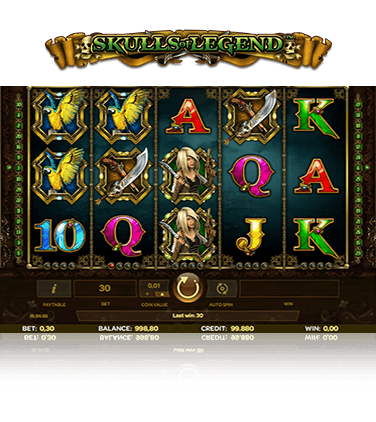 In-game action from Skulls of Legend slot